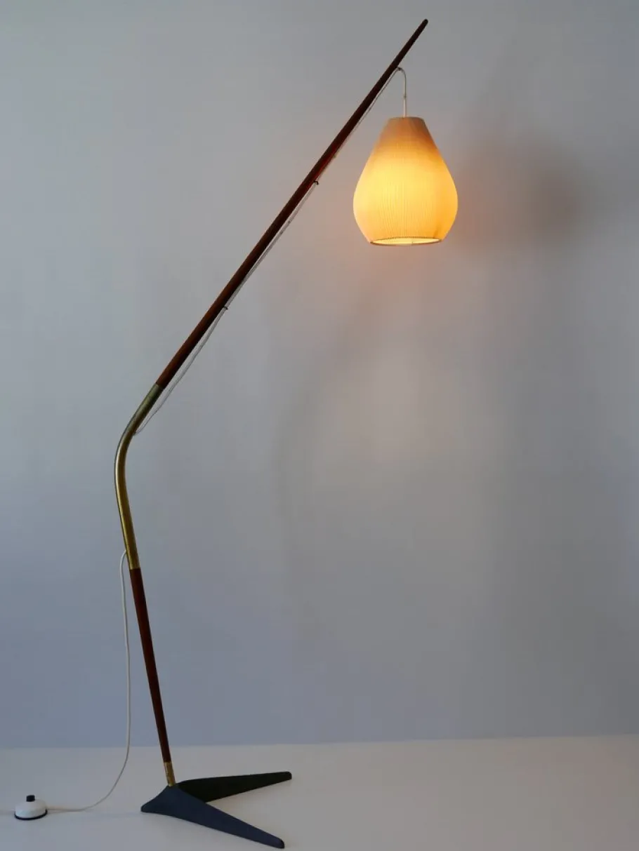 New Pamono Fishing Pole Floor Lamp by Svend Aage Holm Sørensen for from Holm Sørensen & Co, Denmark, 1950s