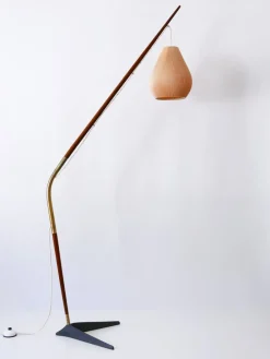New Pamono Fishing Pole Floor Lamp by Svend Aage Holm Sørensen for from Holm Sørensen & Co, Denmark, 1950s