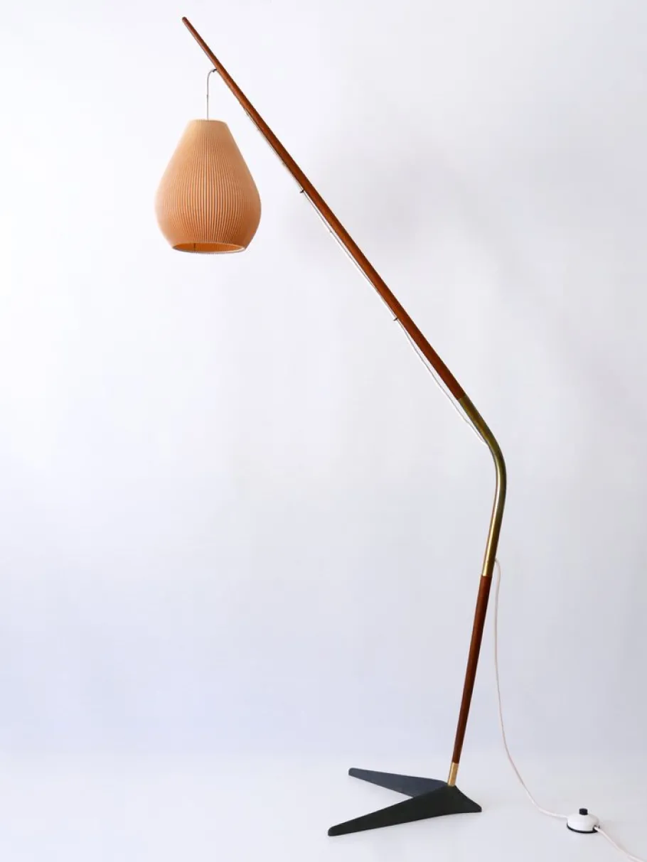 New Pamono Fishing Pole Floor Lamp by Svend Aage Holm Sørensen for from Holm Sørensen & Co, Denmark, 1950s