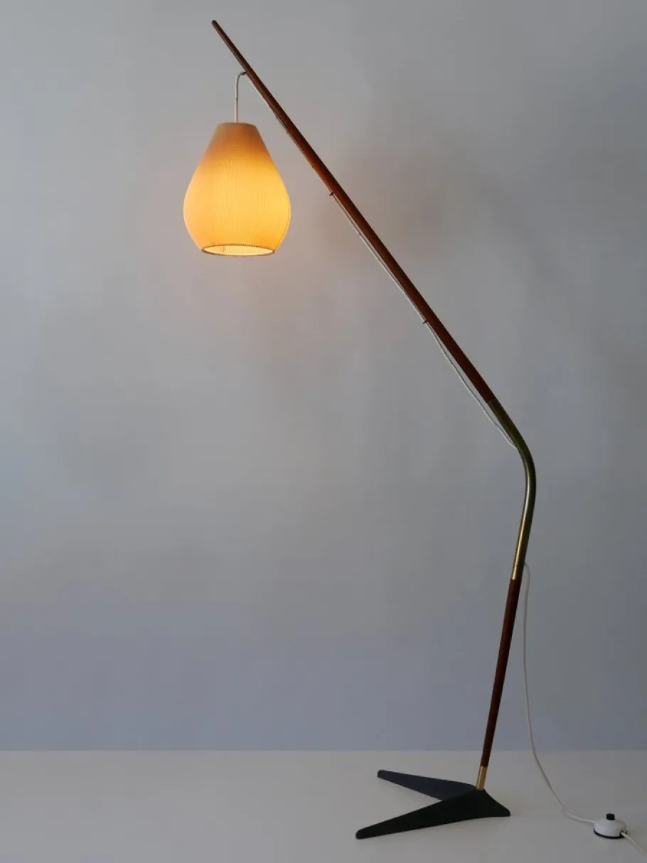 New Pamono Fishing Pole Floor Lamp by Svend Aage Holm Sørensen for from Holm Sørensen & Co, Denmark, 1950s