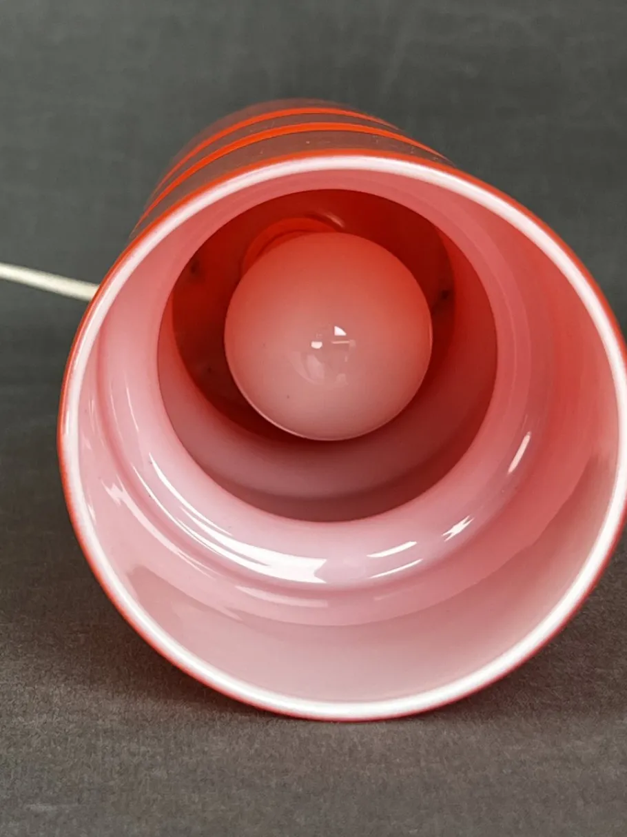 Online Pamono Fitz Table Lamps in Red Glass from Habitat, Poland, 1990s, Set of 2