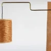 Discount Pamono Flexible Wall Light in Brass and Cane in the style of Paavo Tynell, Denmark, 1950s