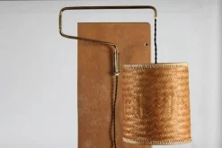 Discount Pamono Flexible Wall Light in Brass and Cane in the style of Paavo Tynell, Denmark, 1950s