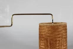 Discount Pamono Flexible Wall Light in Brass and Cane in the style of Paavo Tynell, Denmark, 1950s