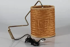 Discount Pamono Flexible Wall Light in Brass and Cane in the style of Paavo Tynell, Denmark, 1950s