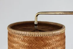 Discount Pamono Flexible Wall Light in Brass and Cane in the style of Paavo Tynell, Denmark, 1950s