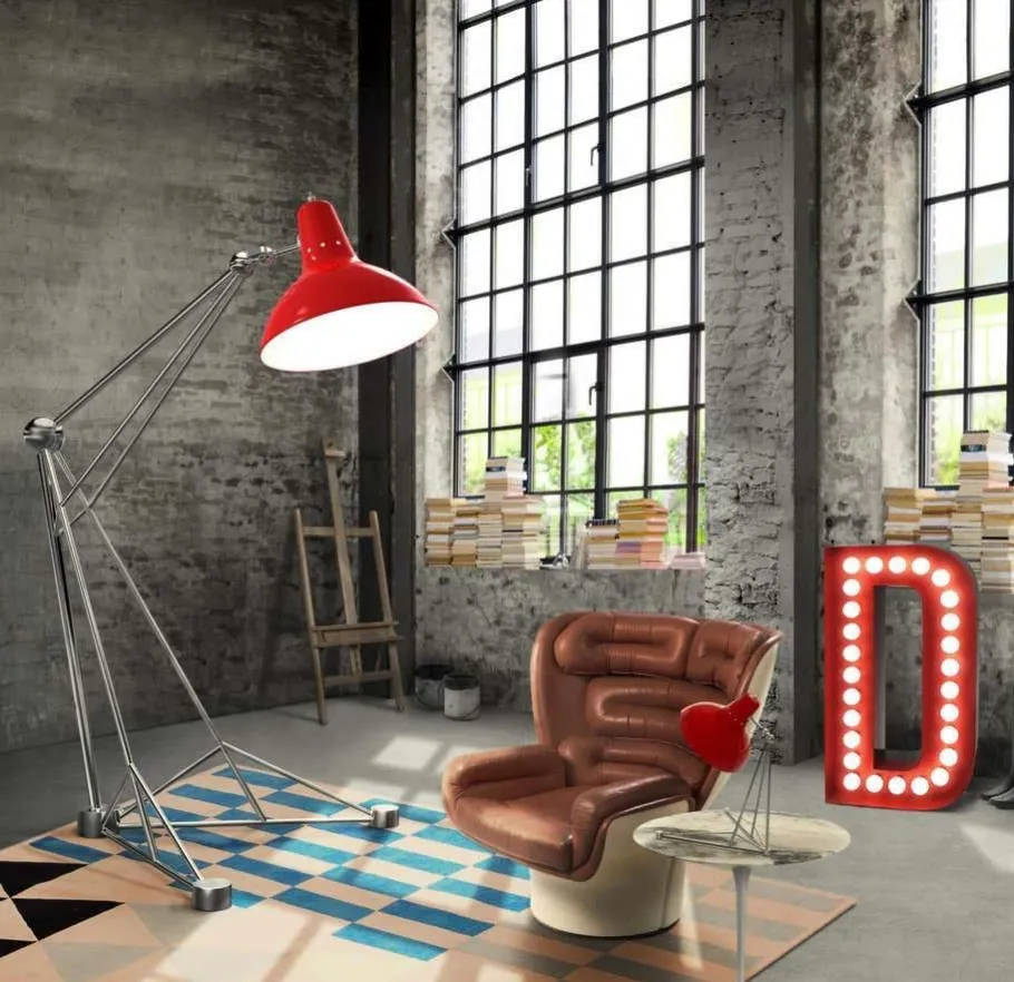 Outlet Pamono Floor Lamp in Aluminum