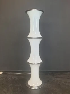 Pamono Floor Lamp in Bamboo by Enrico Tronconi for Vistosi, 1970s