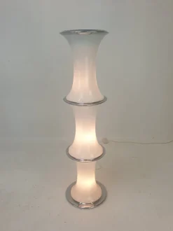 Pamono Floor Lamp in Bamboo by Enrico Tronconi for Vistosi, 1970s