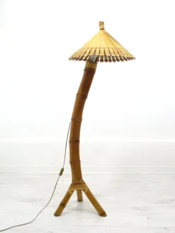 Best Pamono Floor Lamp in Bamboo, 1950s