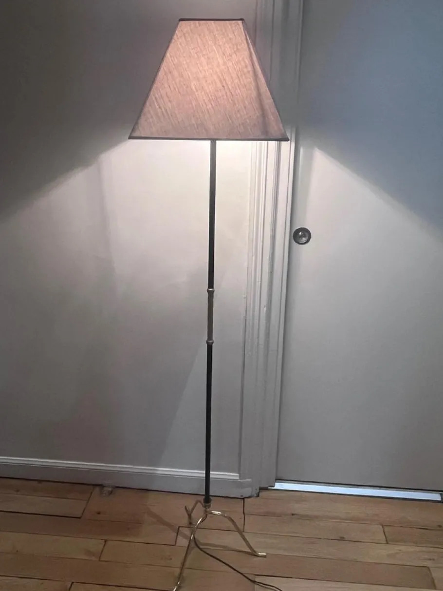 New Pamono Floor Lamp in Brass & Metal, 1950s