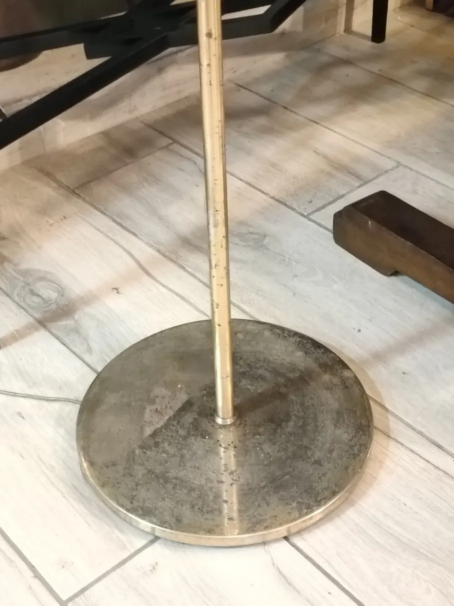 Clearance Pamono Floor Lamp in Brass and Rattan in the style of Paavo Tynell, Italy, 1960s