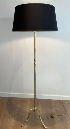 Sale Pamono Floor Lamp in Brass and Tripod Base with Claw Feet from Maison Jansen