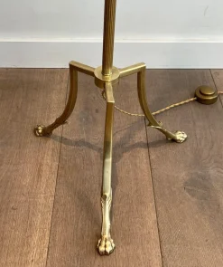 Sale Pamono Floor Lamp in Brass and Tripod Base with Claw Feet from Maison Jansen