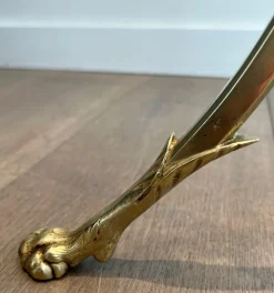 Sale Pamono Floor Lamp in Brass and Tripod Base with Claw Feet from Maison Jansen