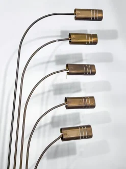 Hot Pamono Floor Lamp in Brass and Travertine attributed to Goffredo Reggiani, Italy, 1960s