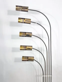 Hot Pamono Floor Lamp in Brass and Travertine attributed to Goffredo Reggiani, Italy, 1960s