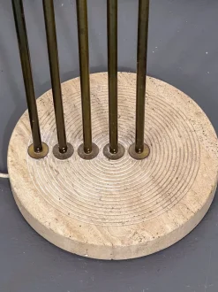 Hot Pamono Floor Lamp in Brass and Travertine attributed to Goffredo Reggiani, Italy, 1960s