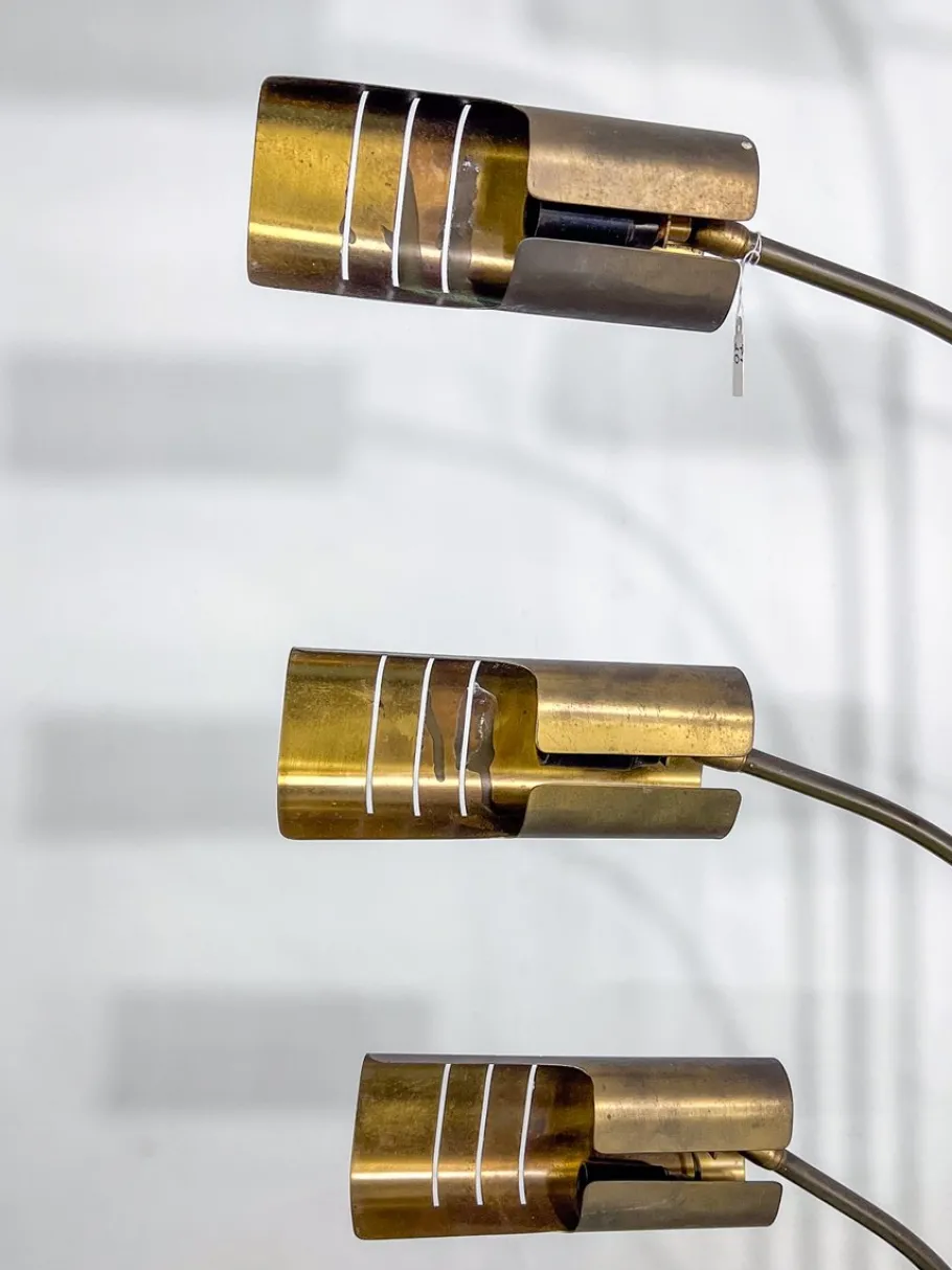 Hot Pamono Floor Lamp in Brass and Travertine attributed to Goffredo Reggiani, Italy, 1960s