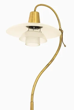 Sale Pamono Floor Lamp in Bronze and Brass with Glass Shades attributed to Poul Henningsen, 1940s