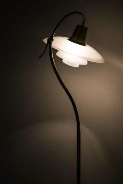 Sale Pamono Floor Lamp in Bronze and Brass with Glass Shades attributed to Poul Henningsen, 1940s