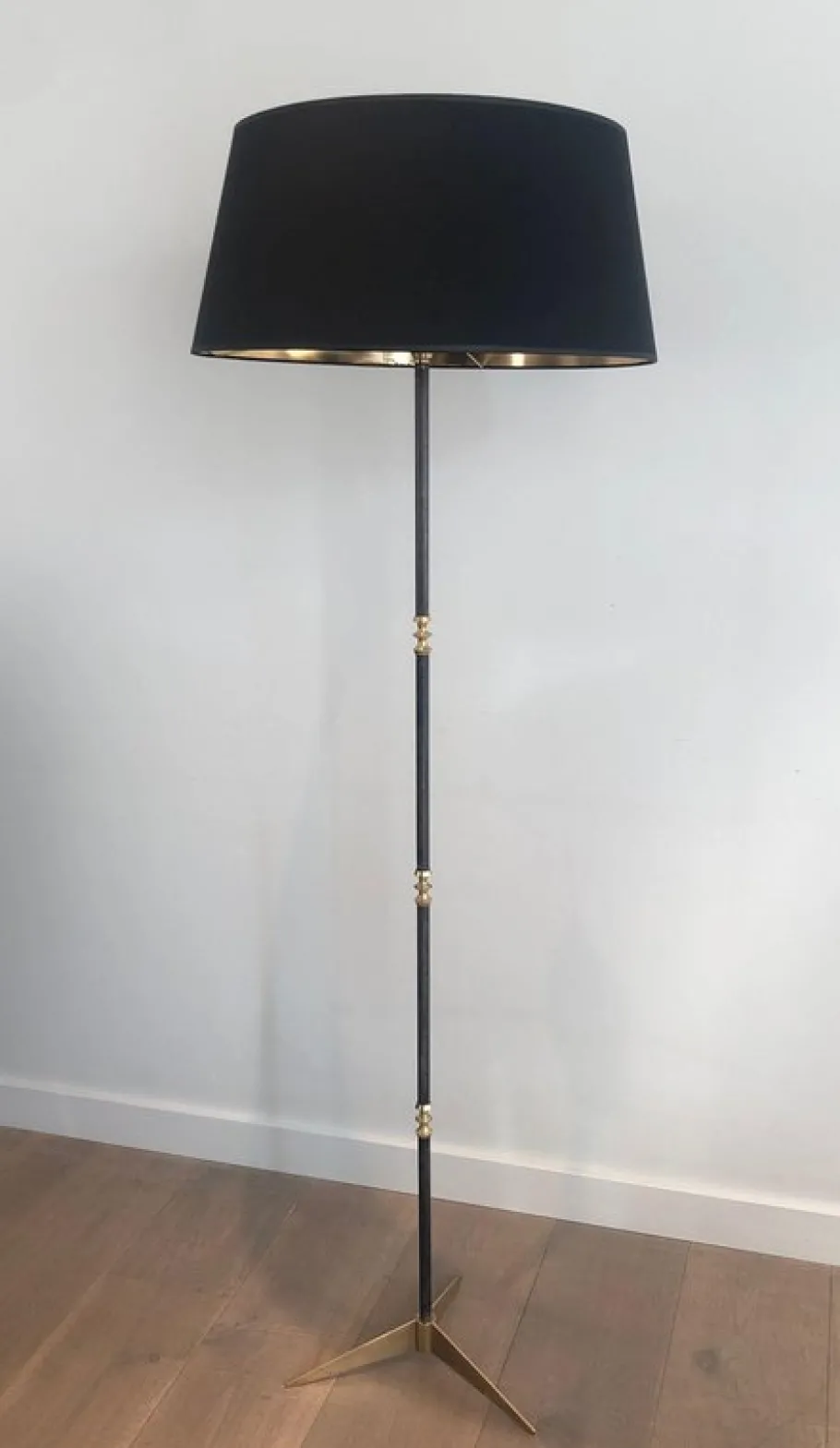 New Pamono Floor Lamp in Brushed Metal and Brass