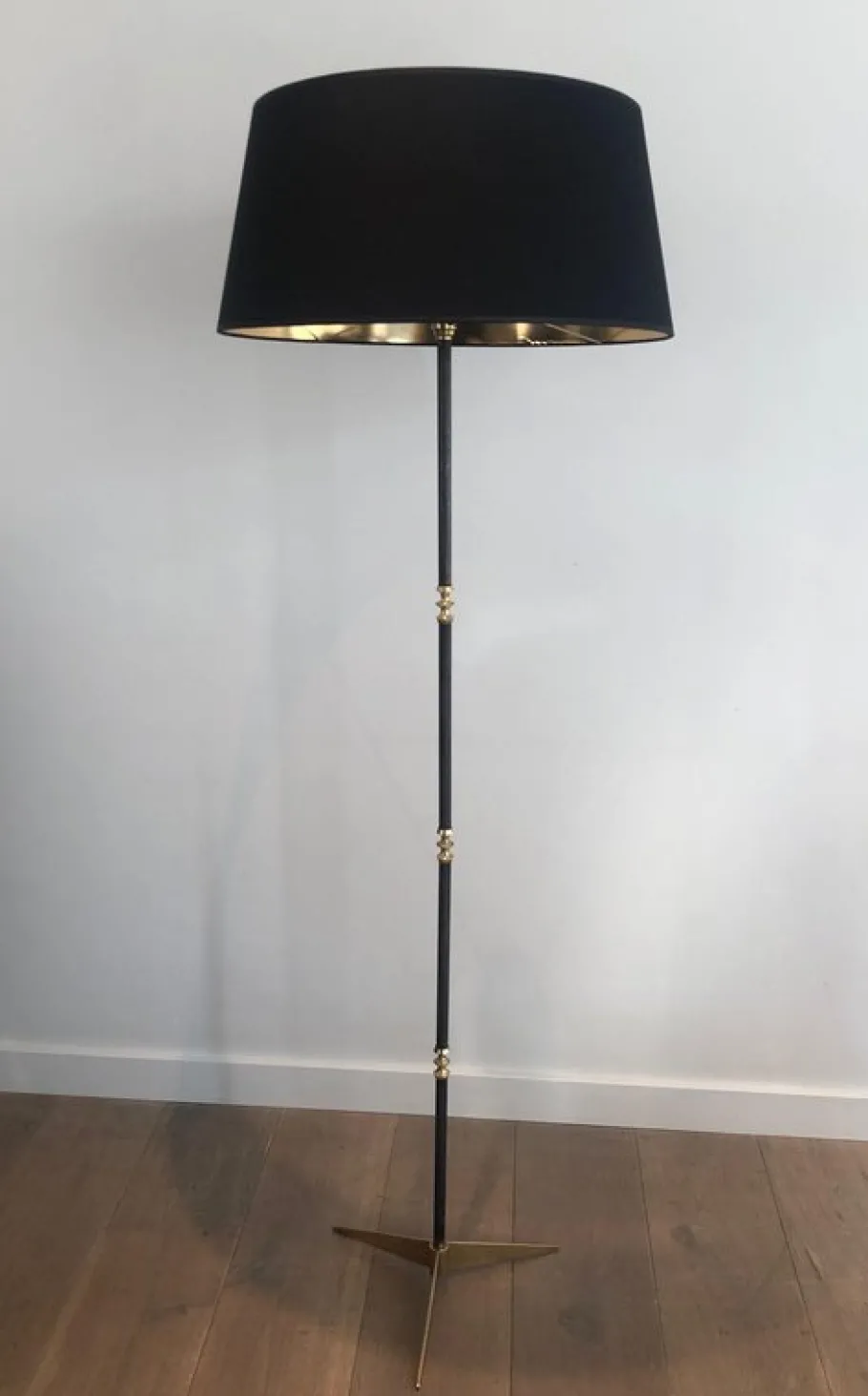 New Pamono Floor Lamp in Brushed Metal and Brass