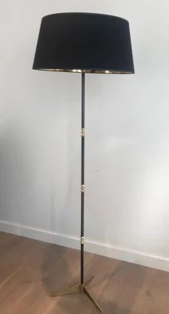 New Pamono Floor Lamp in Brushed Metal and Brass