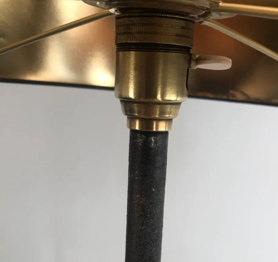 New Pamono Floor Lamp in Brushed Metal and Brass
