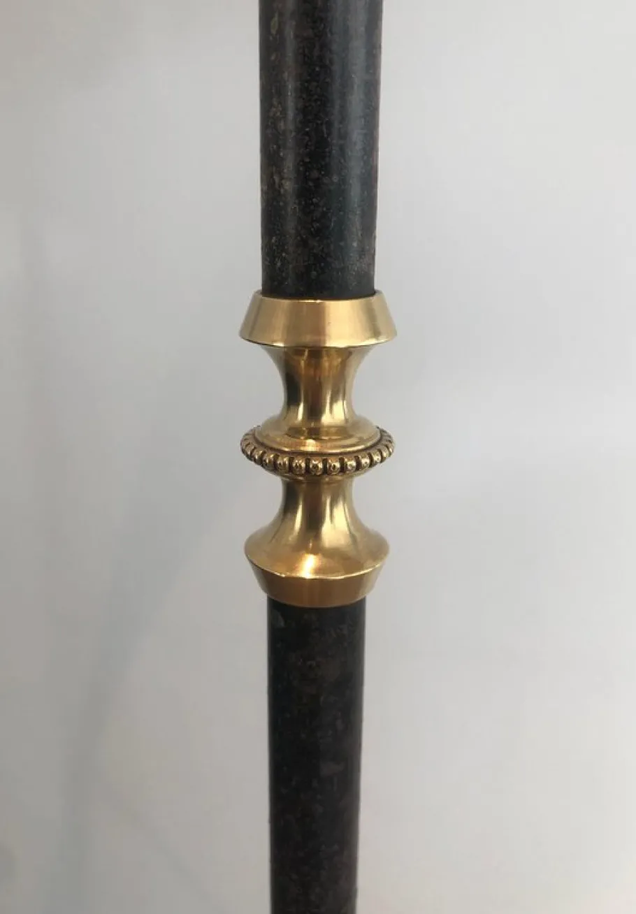 New Pamono Floor Lamp in Brushed Metal and Brass