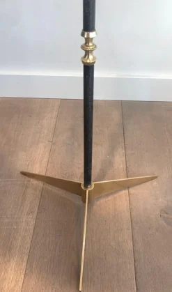New Pamono Floor Lamp in Brushed Metal and Brass