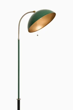 New Pamono Floor Lamp in Frame in White Metal and Green attributed to Harald Notini, 1930s