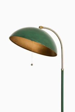 New Pamono Floor Lamp in Frame in White Metal and Green attributed to Harald Notini, 1930s