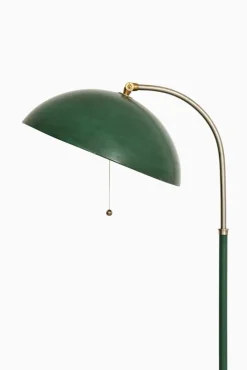 New Pamono Floor Lamp in Frame in White Metal and Green attributed to Harald Notini, 1930s