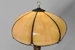 Online Pamono Floor Lamp in Gilded Carved Wood and Pearly Glass, 1890s
