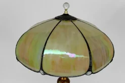 Online Pamono Floor Lamp in Gilded Carved Wood and Pearly Glass, 1890s