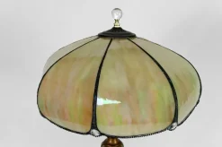 Online Pamono Floor Lamp in Gilded Carved Wood and Pearly Glass, 1890s