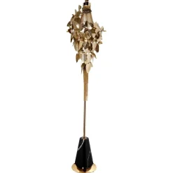 Outlet Pamono Floor Lamp in Gold-Plated Brass, Marble and Swarovski Crystals