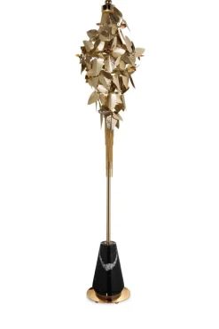 Outlet Pamono Floor Lamp in Gold-Plated Brass, Marble and Swarovski Crystals