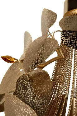 Outlet Pamono Floor Lamp in Gold-Plated Brass, Marble and Swarovski Crystals