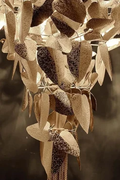 Outlet Pamono Floor Lamp in Gold-Plated Brass, Marble and Swarovski Crystals