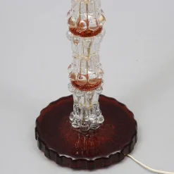 Clearance Pamono Floor Lamp in Orange and Clear Glass attributed to Carl Fagerlund for Orrefors, Sweden, 1960s