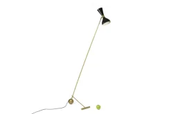 Sale Pamono Floor Lamp in Perforated Sheet Metal and Gilded Brass, 1960s