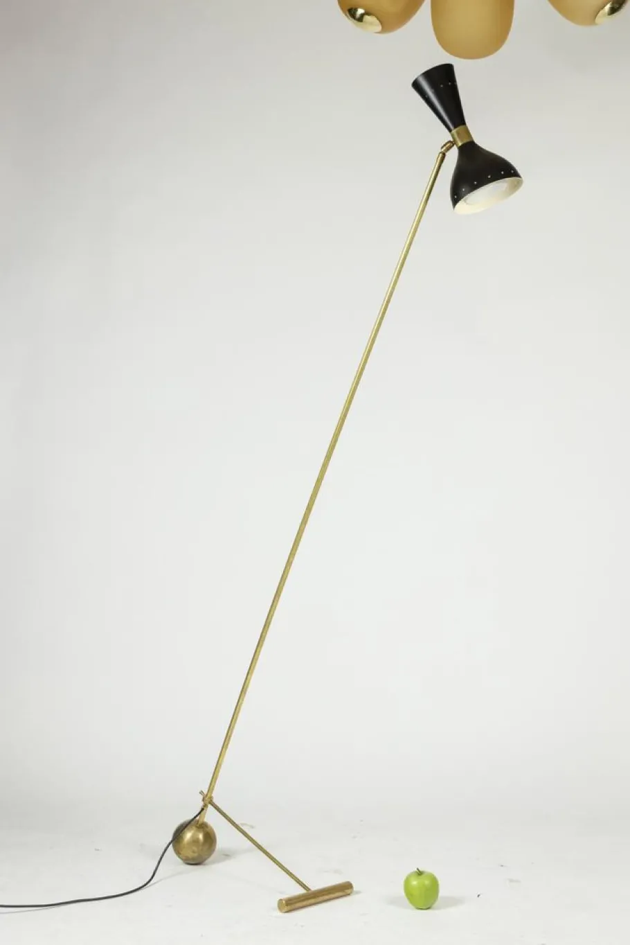 Sale Pamono Floor Lamp in Perforated Sheet Metal and Gilded Brass, 1960s