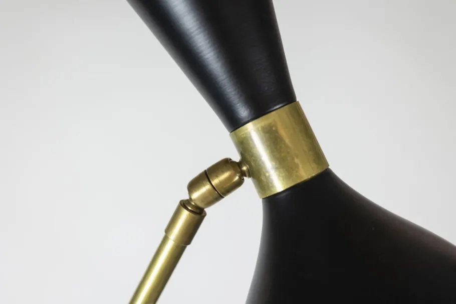 Sale Pamono Floor Lamp in Perforated Sheet Metal and Gilded Brass, 1960s