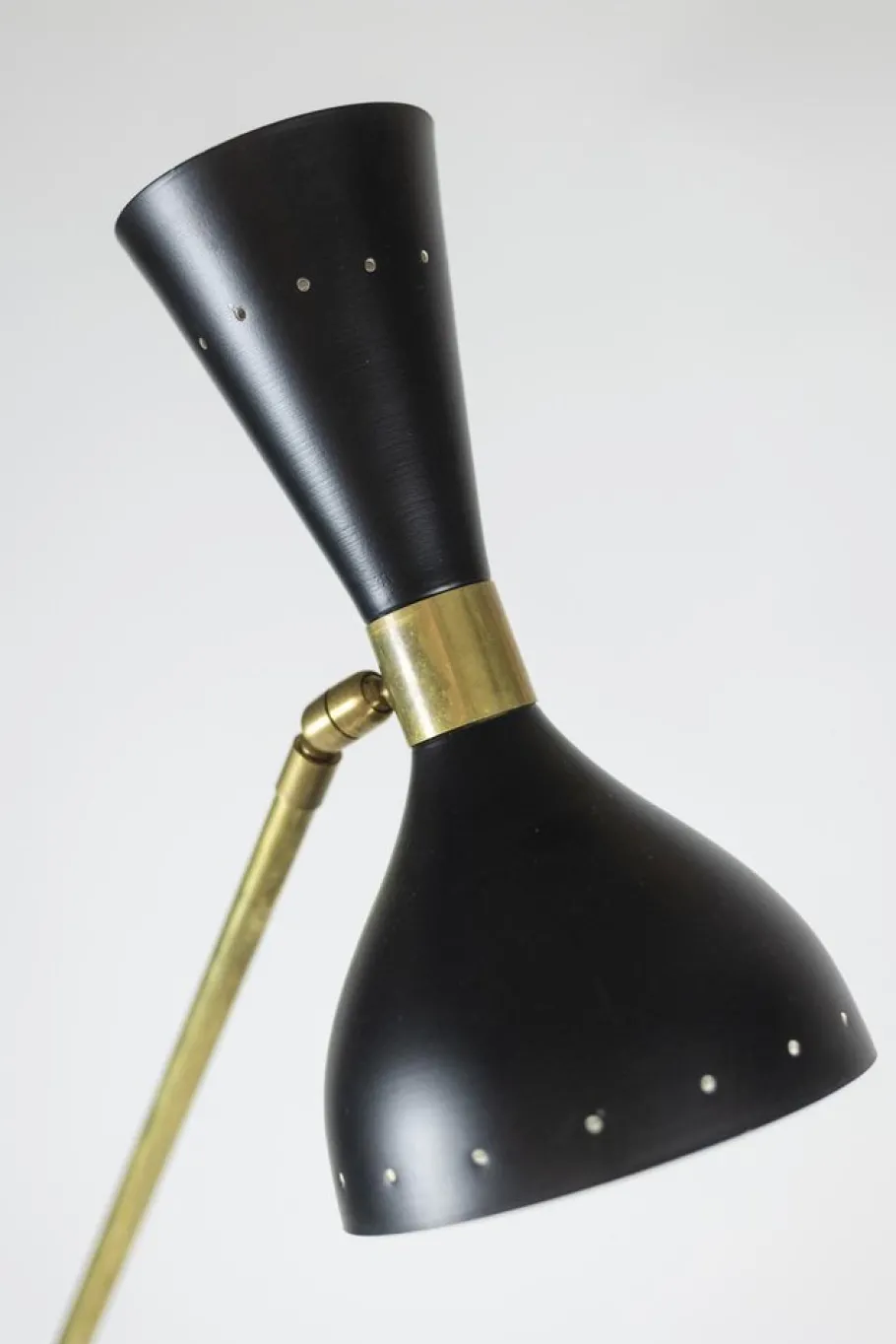 Sale Pamono Floor Lamp in Perforated Sheet Metal and Gilded Brass, 1960s