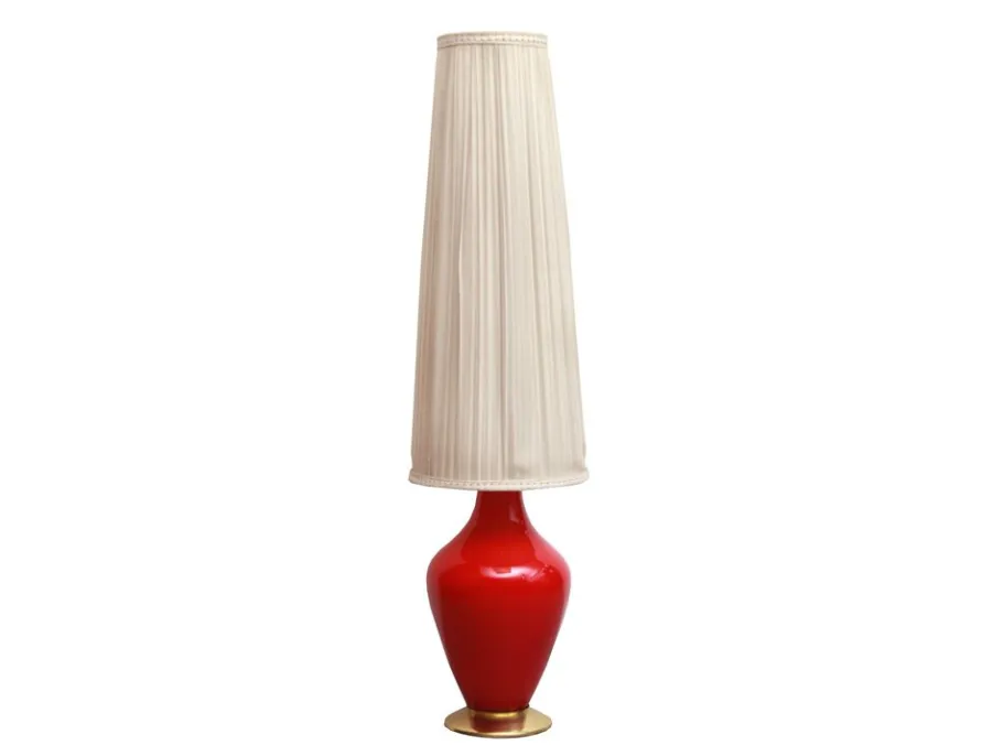 Online Pamono Floor Lamp in Red Glass, 1955