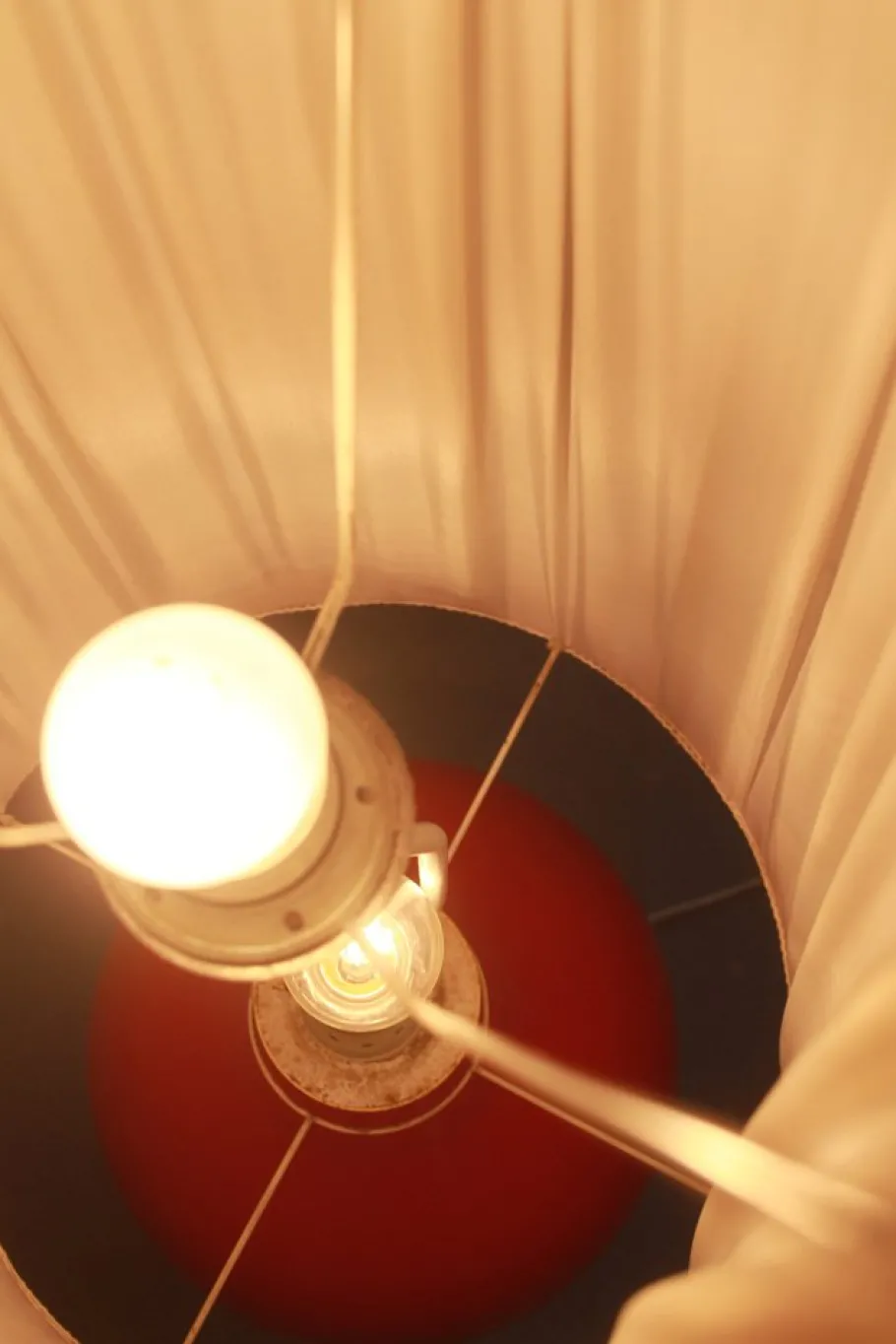 Online Pamono Floor Lamp in Red Glass, 1955