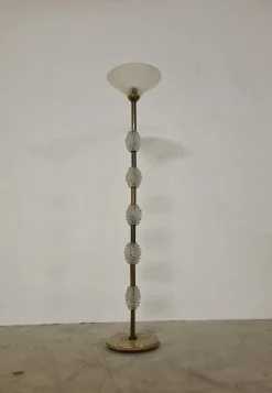 Hot Pamono Floor Lamp in Rostrato Glass attributed to Barovier & Toso, 1940s