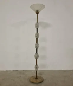 Hot Pamono Floor Lamp in Rostrato Glass attributed to Barovier & Toso, 1940s